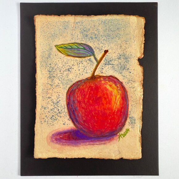 Crisp Original Apple Art Handmade Pastel Painting by Tristina Dietz Elmes 8x10 M - Picture 4 of 9